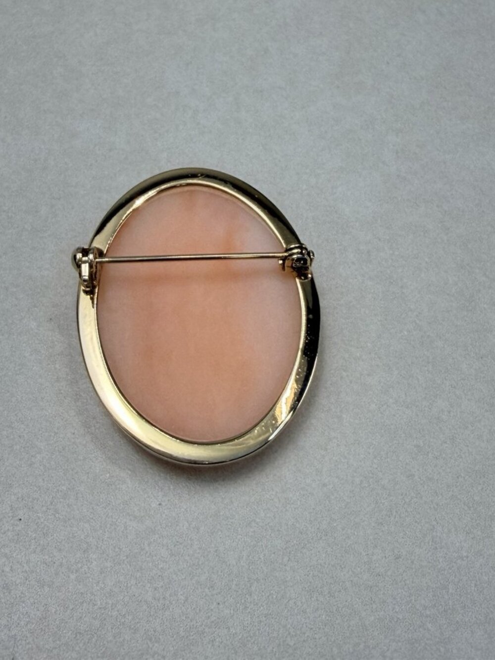 Vintage Cameo Brooch Gold Tone Oval Lady Portrait Pin Victorian Revival Style - Picture 3 of 5